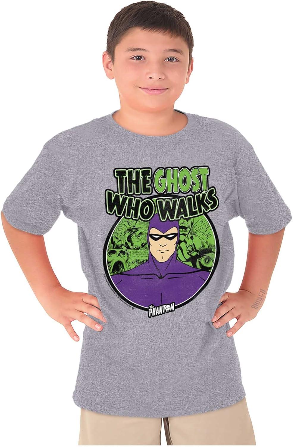 imageBrisco Brands The Phantom Ghost Who Walks Crewneck T Shirts Boy GirlSport Grey