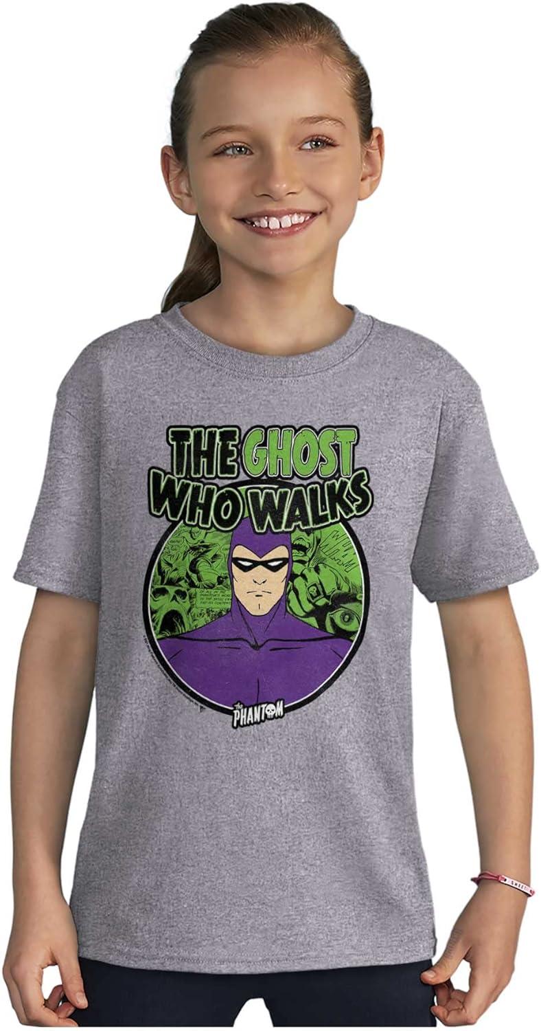 imageBrisco Brands The Phantom Ghost Who Walks Crewneck T Shirts Boy GirlSport Grey