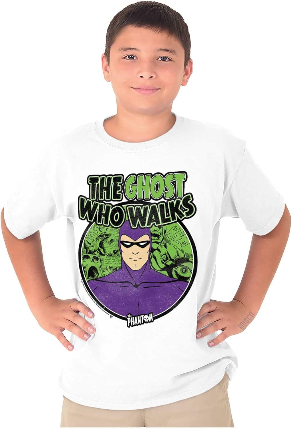 imageBrisco Brands The Phantom Ghost Who Walks Crewneck T Shirts Boy GirlWhite