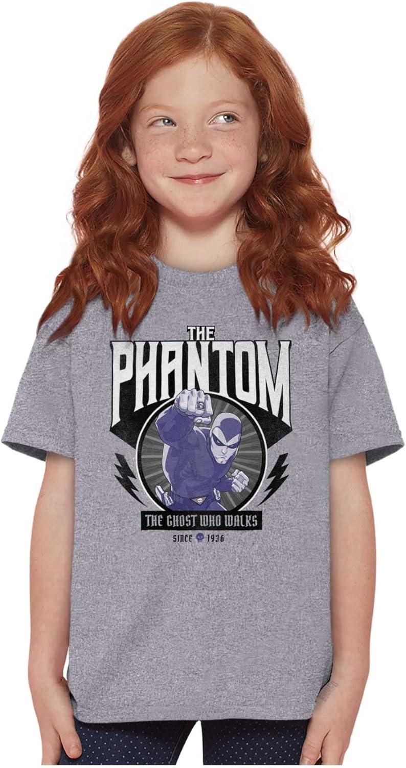 imageBrisco Brands The Phantom Ghost Who Walks Retro Crewneck T Shirts Boy GirlSport Grey