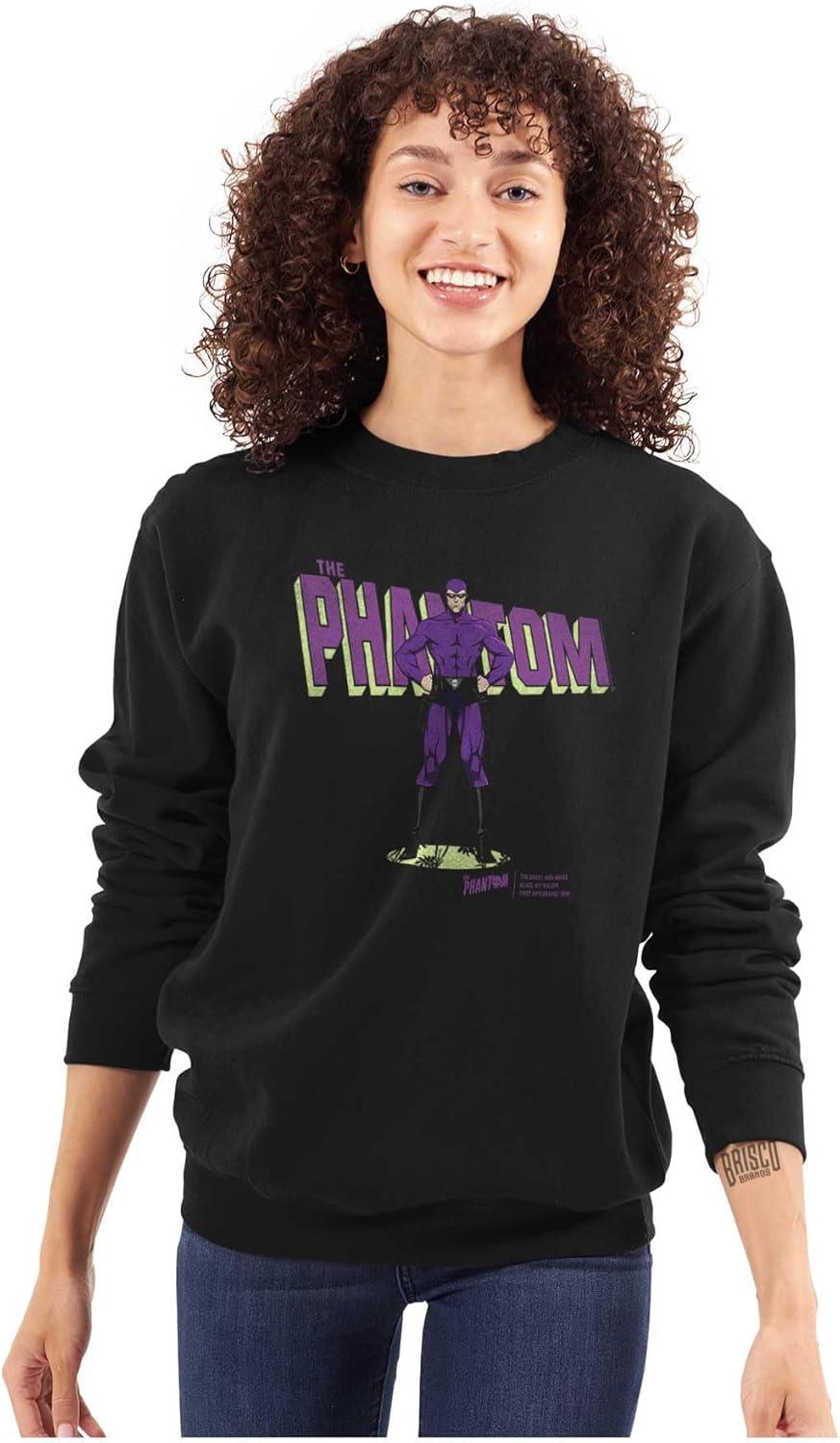 imageBrisco Brands the Phantom Old School Superhero Sweatshirt for Men or WomenBlack
