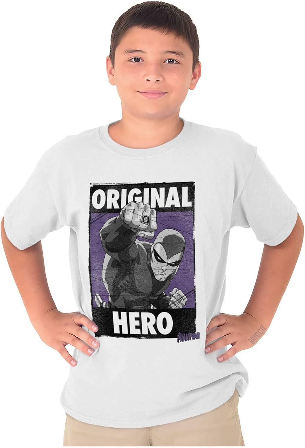 imageThe Phantom Original Hero Superhero Crewneck T Shirts Boy GirlWhite