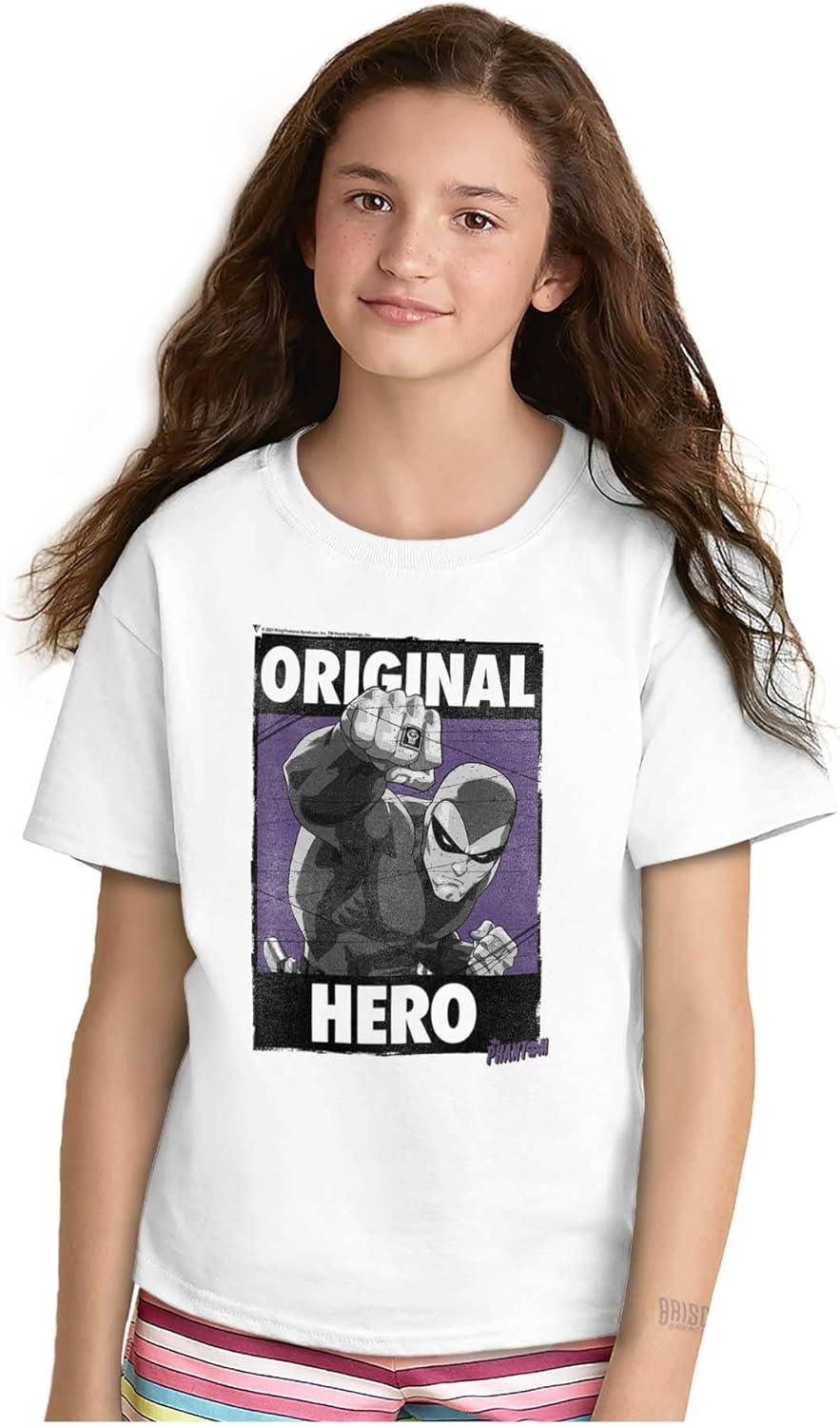 imageThe Phantom Original Hero Superhero Crewneck T Shirts Boy GirlWhite