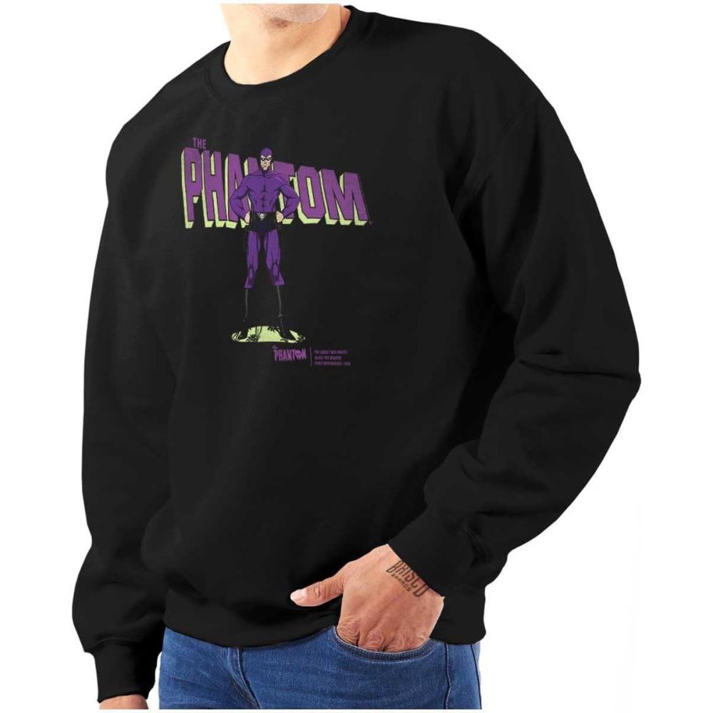 imageBrisco Brands the Phantom Old School Superhero Sweatshirt for Men or WomenBlack