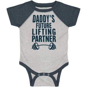 Brisco Brands Daddy’s Future Lifting Partner Raglan Bodysuit Jumper Boys