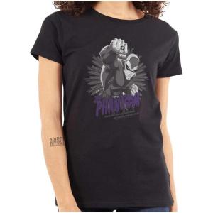 Brisco Brands The Phantom Comic Book Hero Womens Slim Fit Graphic Tee(Black)