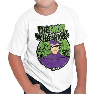 Brisco Brands The Phantom Ghost Who Walks Crewneck T Shirts Boy Girl(White)