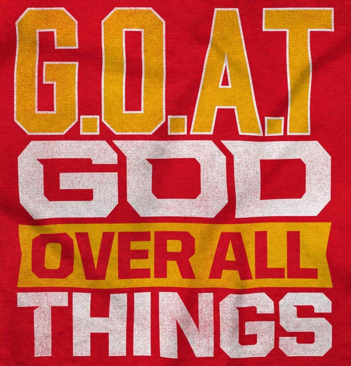imageBrisco Brands God Over All Things Goat Christian Mens Graphic T Shirt TeesRed