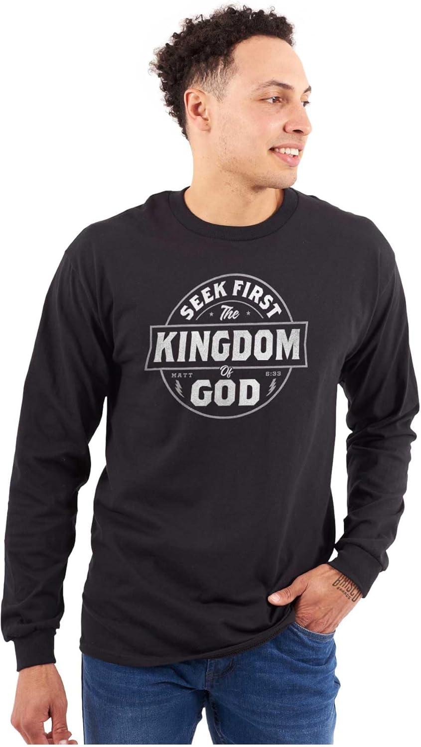 imageSeek Kingdom of God Christian Long Sleeve Tshirt Men WomenBlack