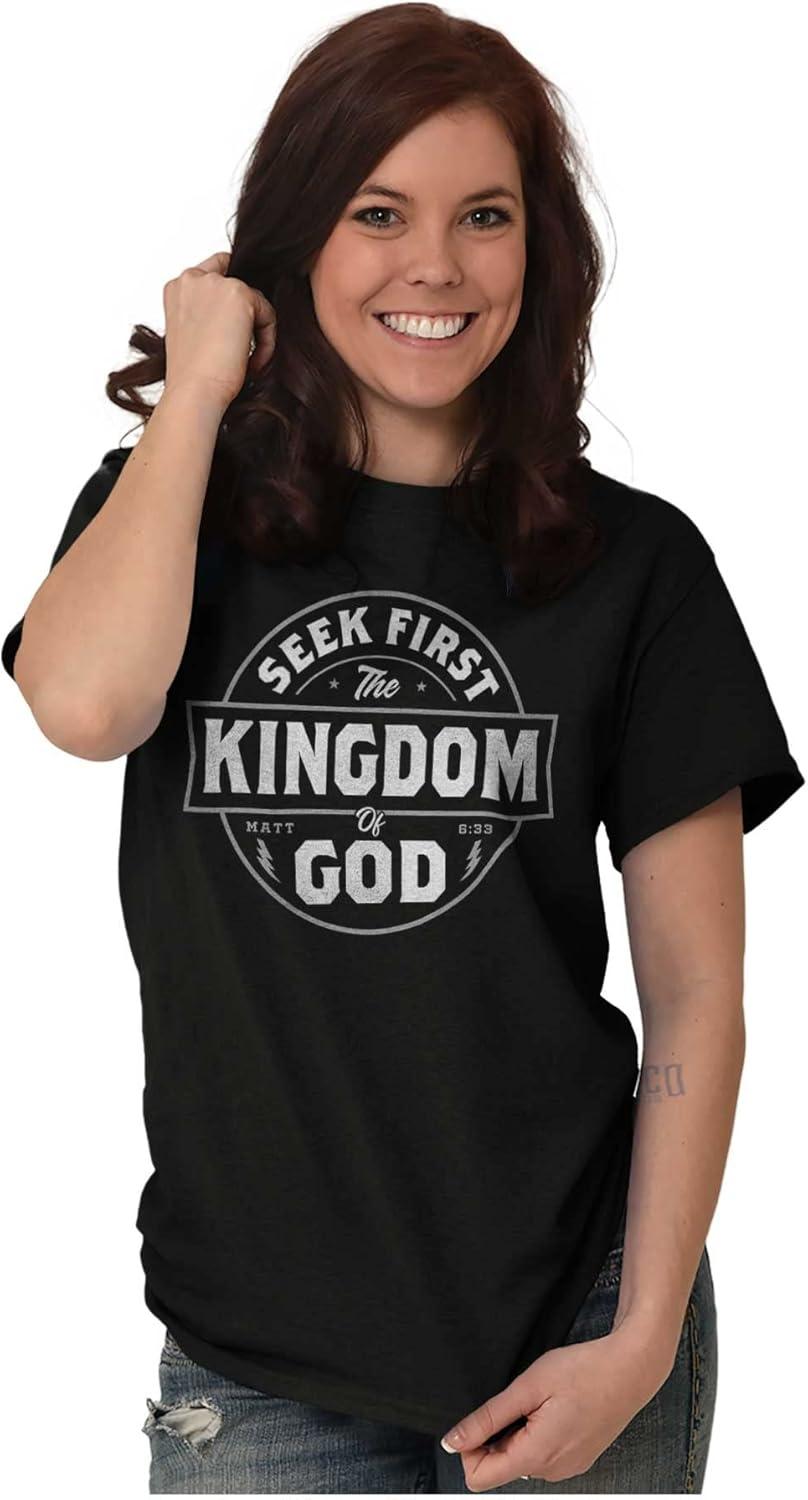 imageSeek Kingdom of God Christian Mens Graphic T Shirt TeesBlack
