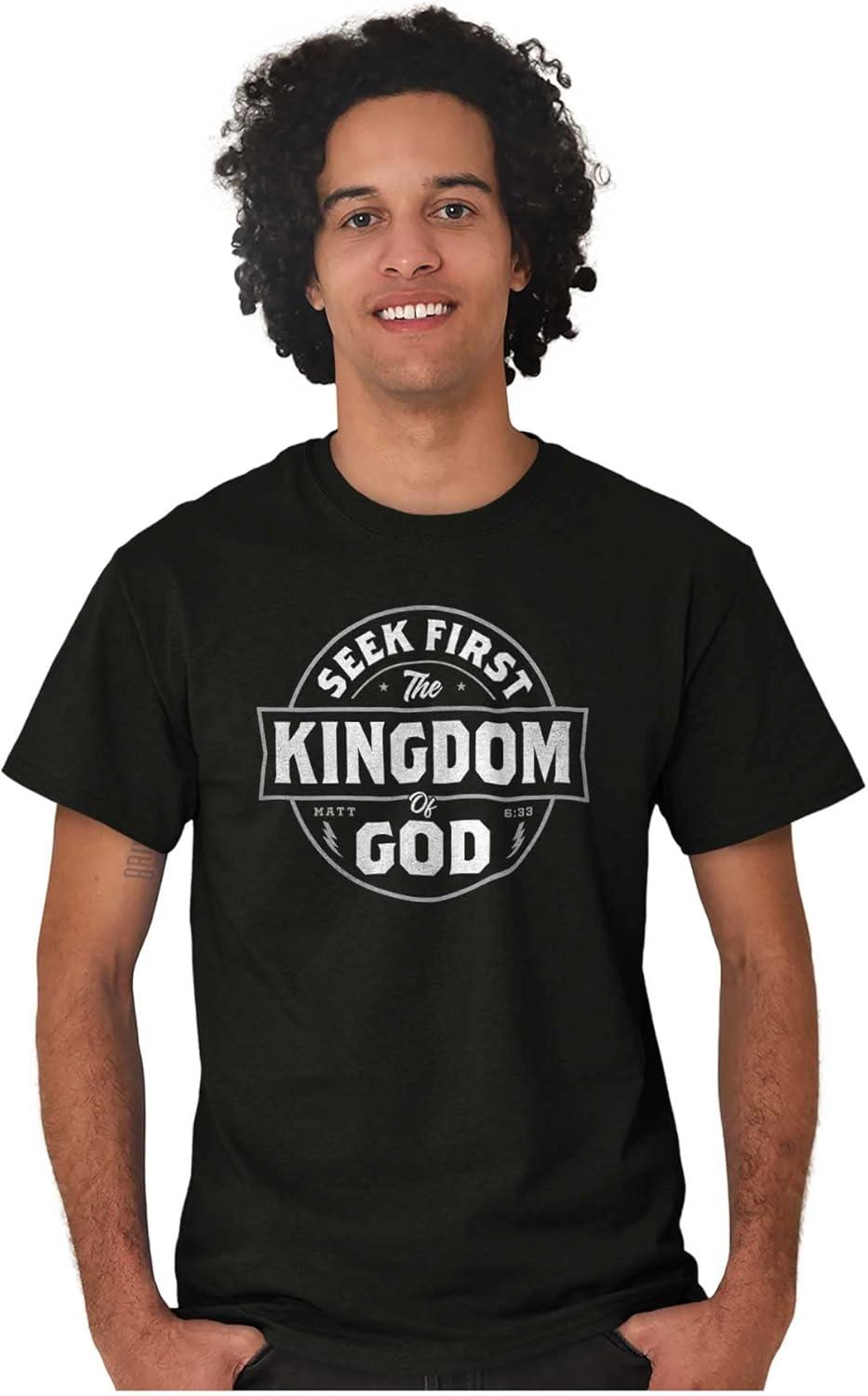 imageSeek Kingdom of God Christian Mens Graphic T Shirt TeesBlack