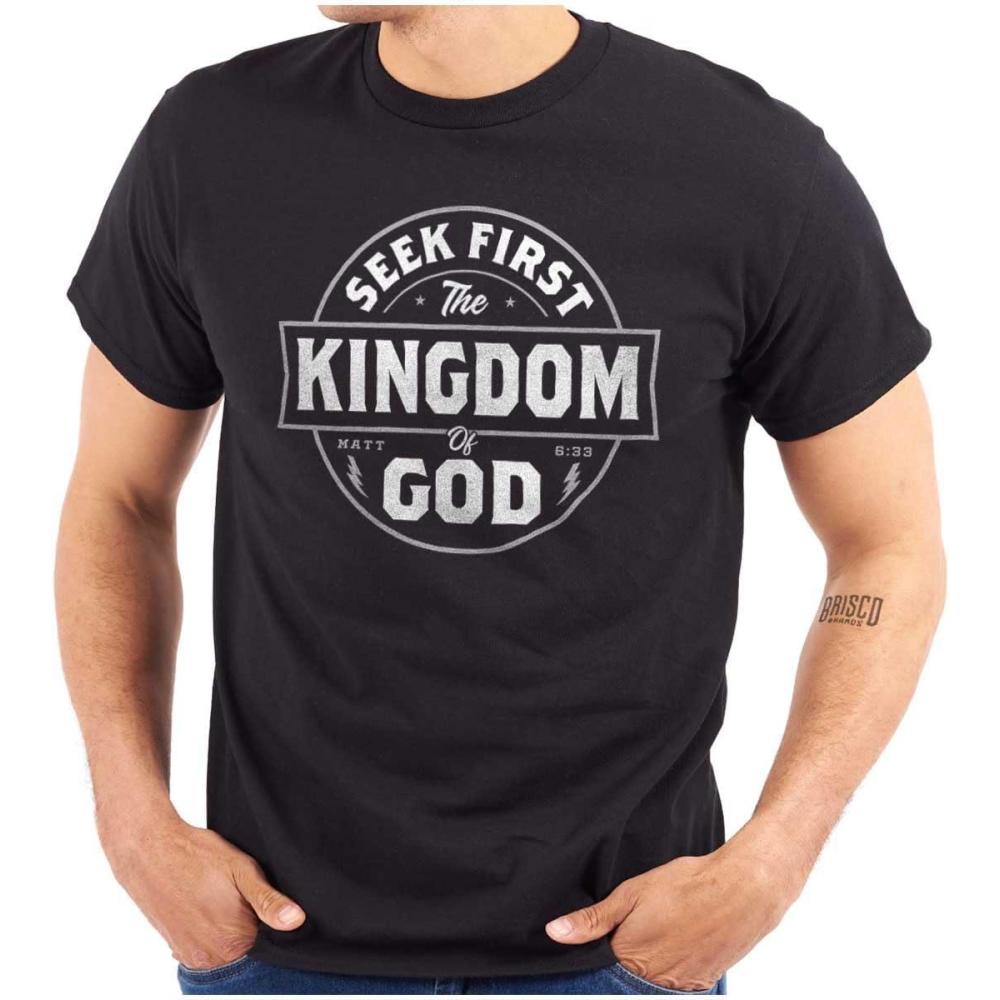 imageSeek Kingdom of God Christian Mens Graphic T Shirt TeesBlack