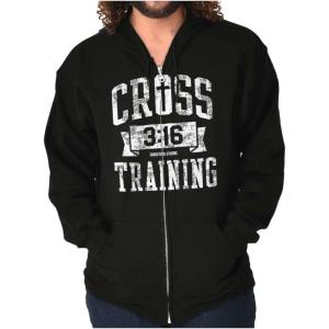 Brisco Brands Cross Training 3:16 Christian Zip Up Hoodie Mens Womens