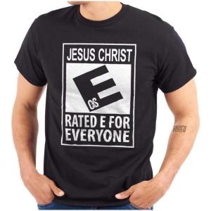 Brisco Brands Punny Christian Jesus is for Everyone Graphic T Shirt Men or Women(Black)