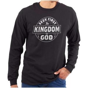 Seek Kingdom of God Christian Long Sleeve Tshirt Men Women(Black)