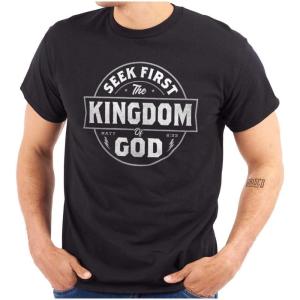 Seek Kingdom of God Christian Mens Graphic T Shirt Tees(Black)