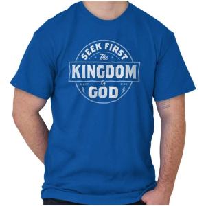 Seek Kingdom of God Christian Mens Graphic T Shirt Tees(Royal)