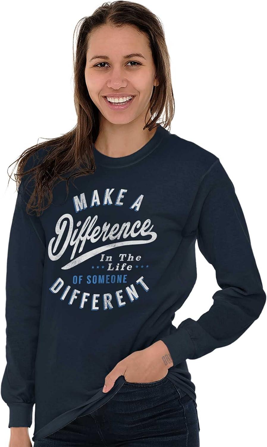 imageBrisco Brands Make a Difference Autism Awareness Long Sleeve Tshirt Men WomenNavy