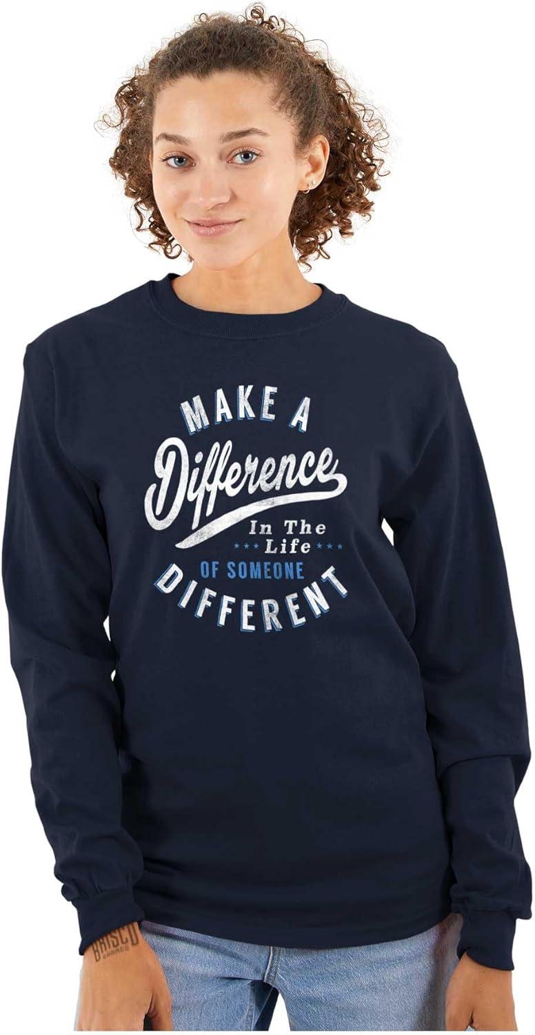 imageBrisco Brands Make a Difference Autism Awareness Long Sleeve Tshirt Men WomenNavy