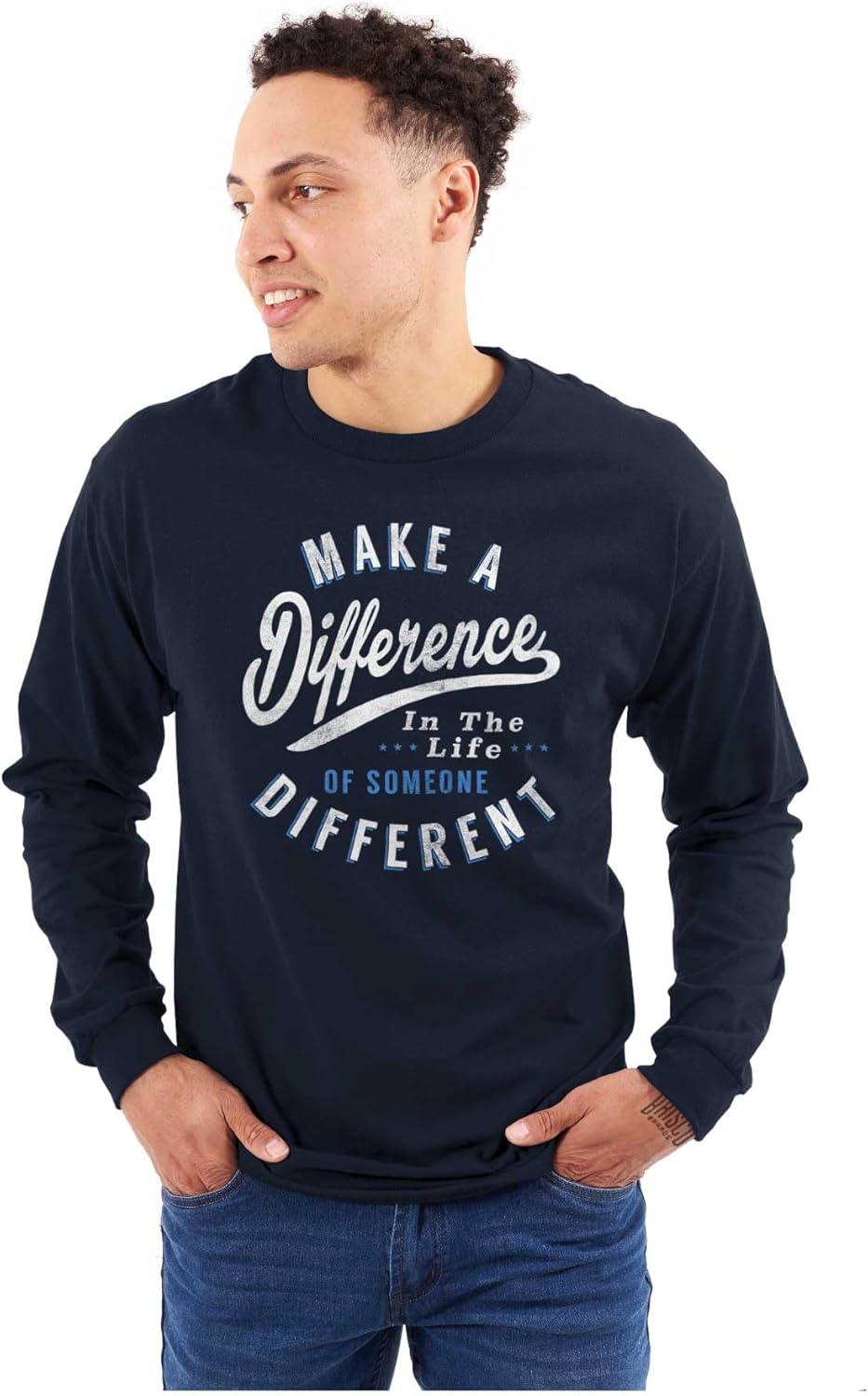imageBrisco Brands Make a Difference Autism Awareness Long Sleeve Tshirt Men WomenNavy
