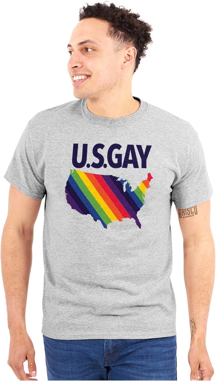 imageGay in The USA LGBTQ American Pride Graphic T Shirt Men or WomenSport Grey