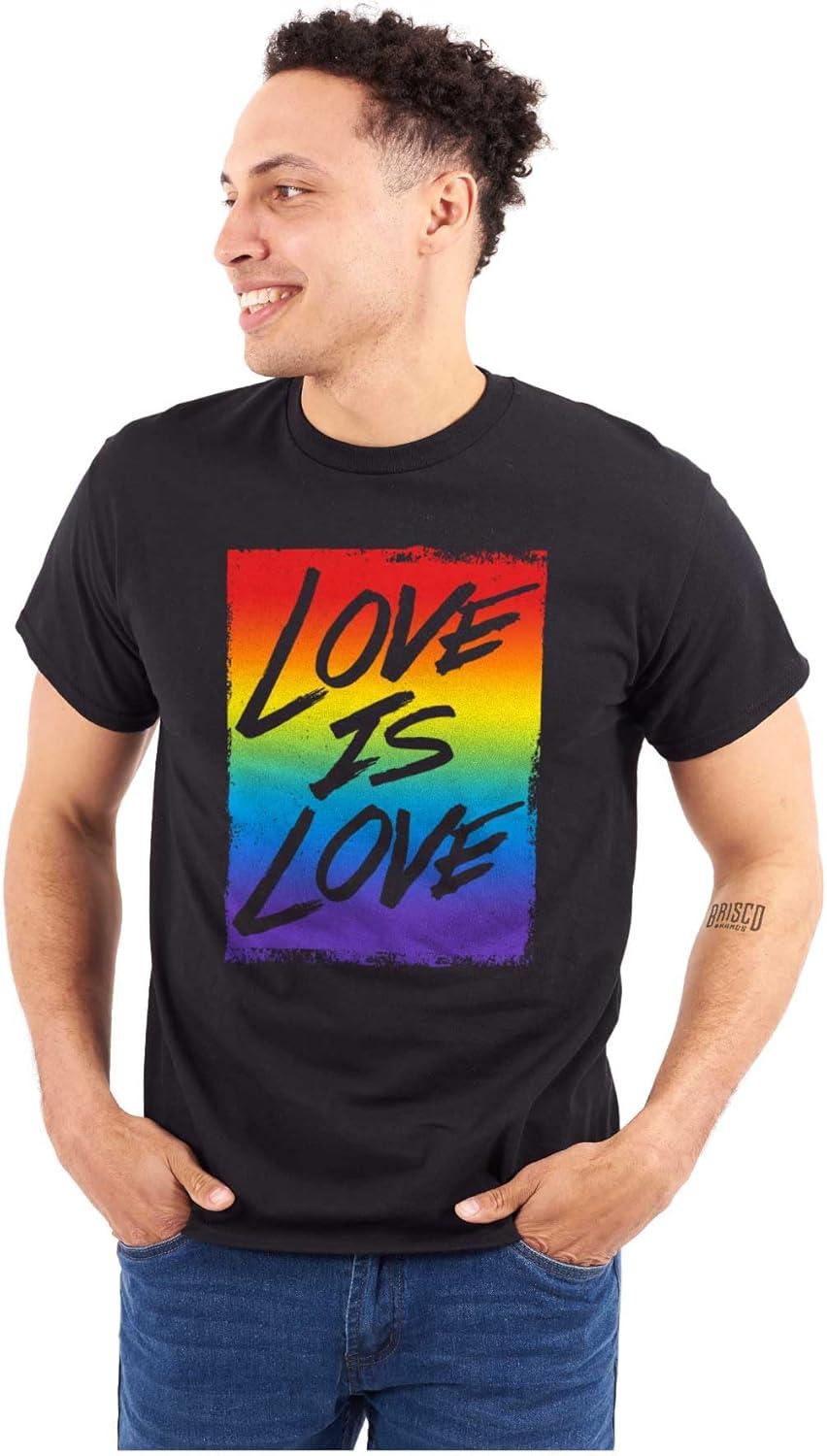 imageLGBT Love is Love Gay Pride Rainbow Graphic T Shirt Men or WomenBlack