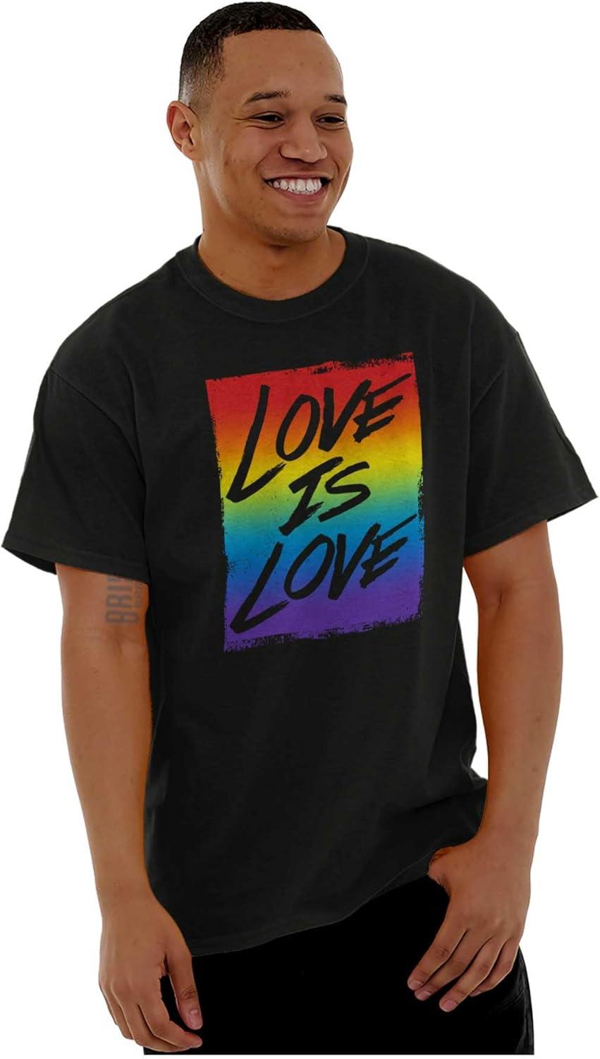 imageLGBT Love is Love Gay Pride Rainbow Graphic T Shirt Men or WomenBlack