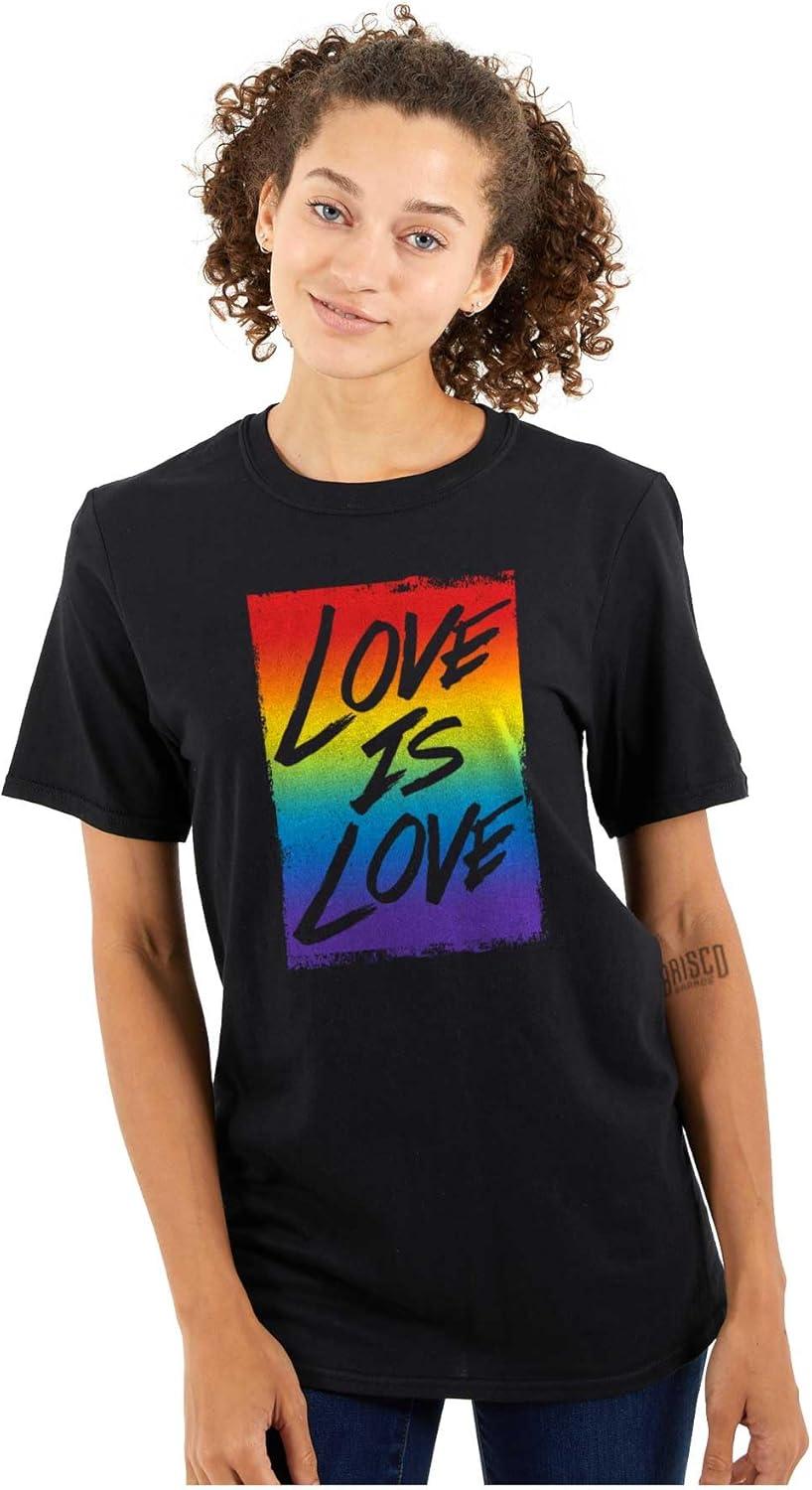 imageLGBT Love is Love Gay Pride Rainbow Graphic T Shirt Men or WomenBlack