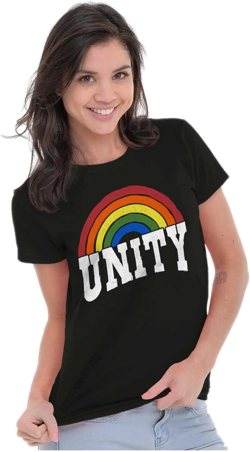 imageUnity Rainbow Social Justice Equality Womens Slim Fit Graphic TeeBlack