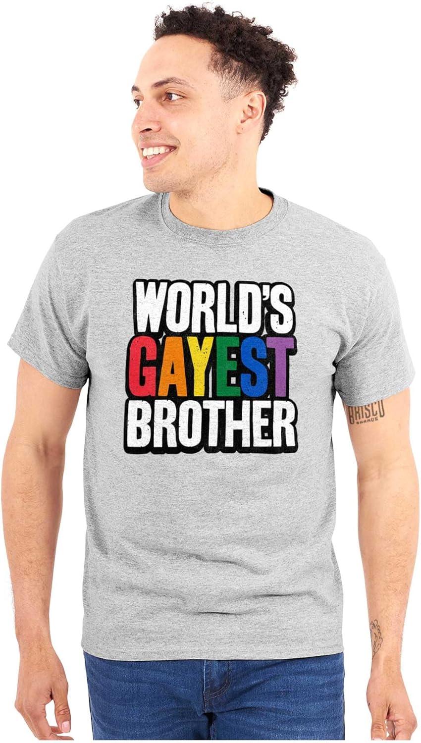 imageWorlds Gayest Brother Sibling Pride Mens Graphic T Shirt TeesSport Grey