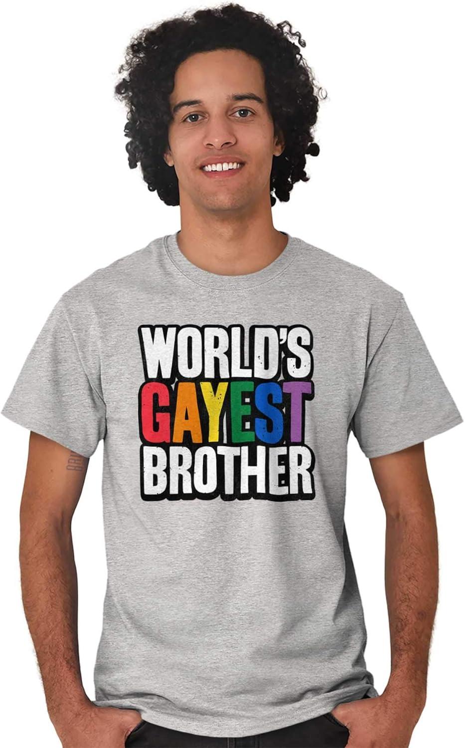 imageWorlds Gayest Brother Sibling Pride Mens Graphic T Shirt TeesSport Grey