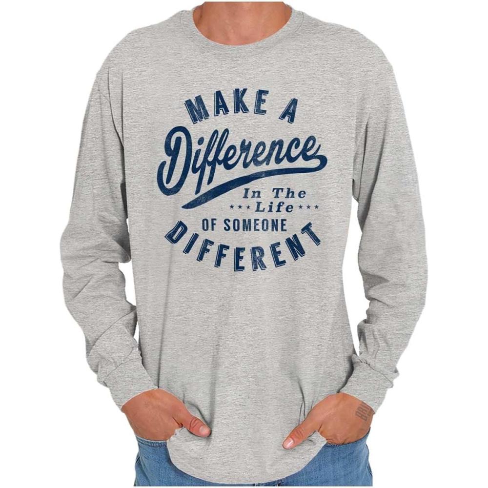 imageBrisco Brands Make a Difference Autism Awareness Long Sleeve Tshirt Men WomenSport Grey