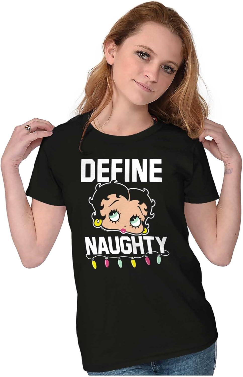 imageBetty Boop Christmas Define Naughty Womens Slim Fit Graphic TeeBlack