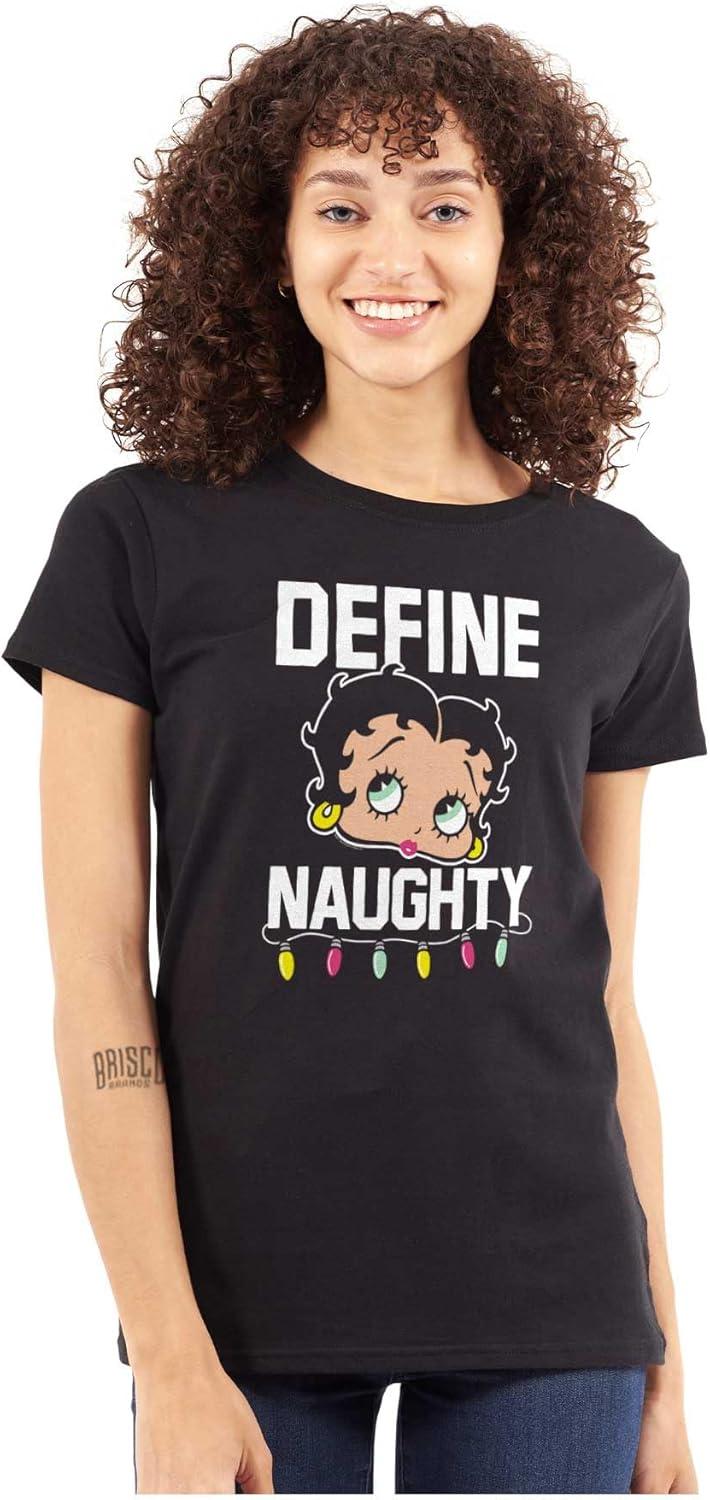 imageBetty Boop Christmas Define Naughty Womens Slim Fit Graphic TeeBlack