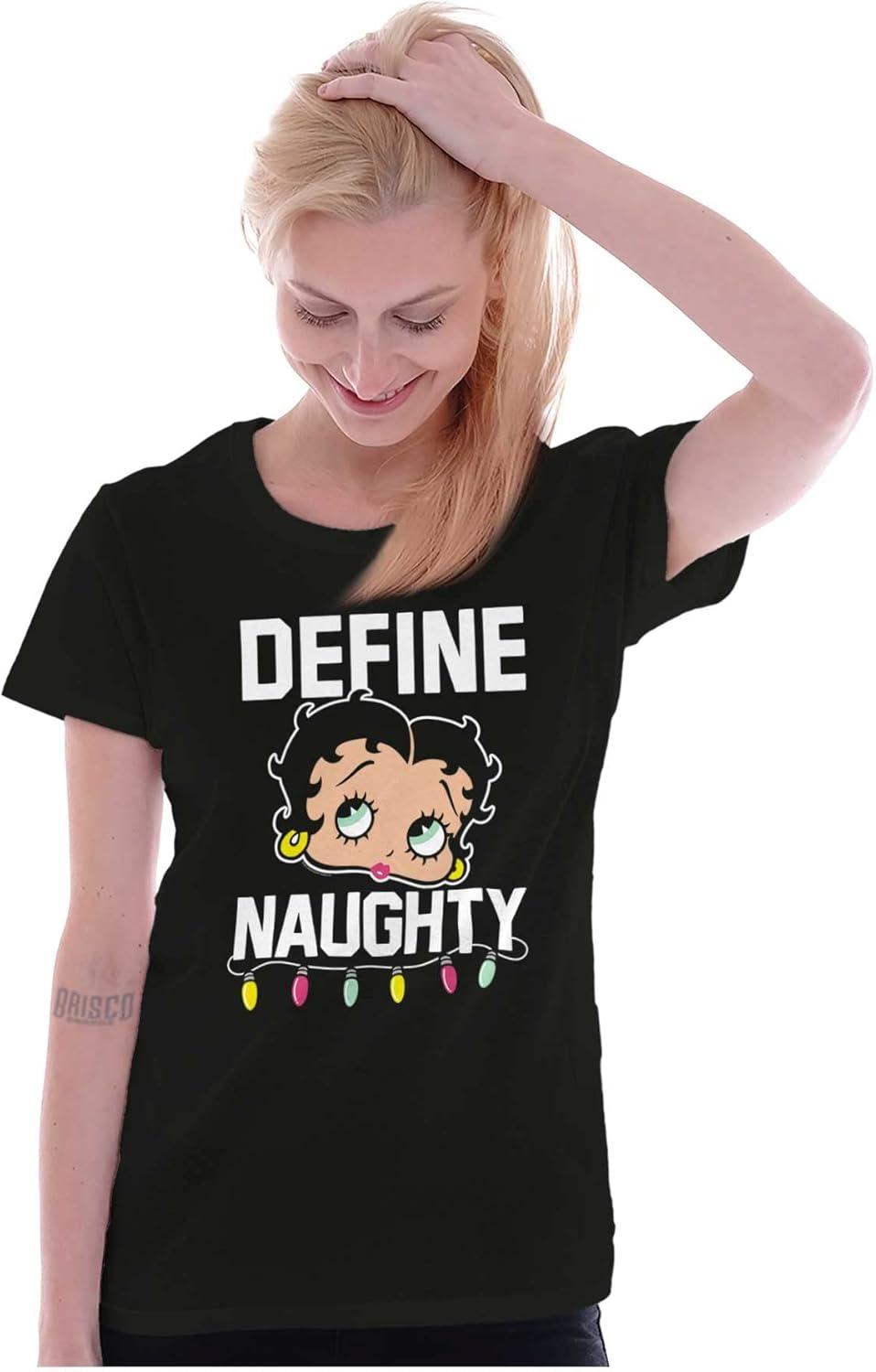 imageBetty Boop Christmas Define Naughty Womens Slim Fit Graphic TeeBlack