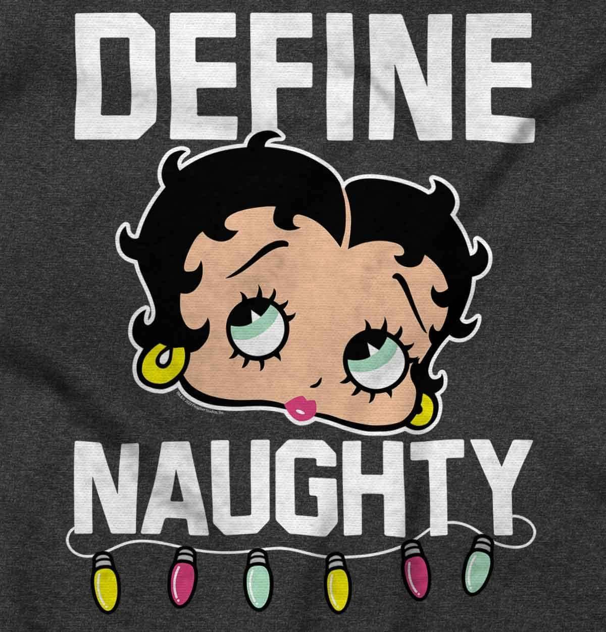 imageBetty Boop Christmas Define Naughty Womens Slim Fit Graphic TeeDark Heather