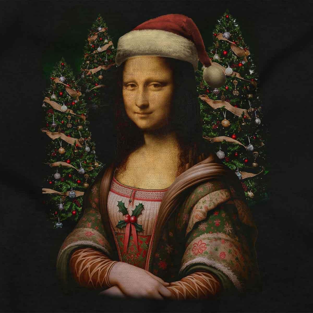 imageBrisco Brands Christmas Mona Lisa Santa Claus Graphic T Shirt Men or WomenBlack