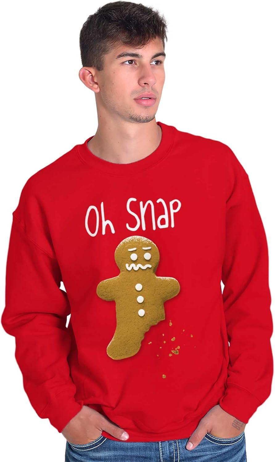 imageBrisco Brands Christmas Oh Snap Gingerbread Sweatshirt for Men or WomenRed
