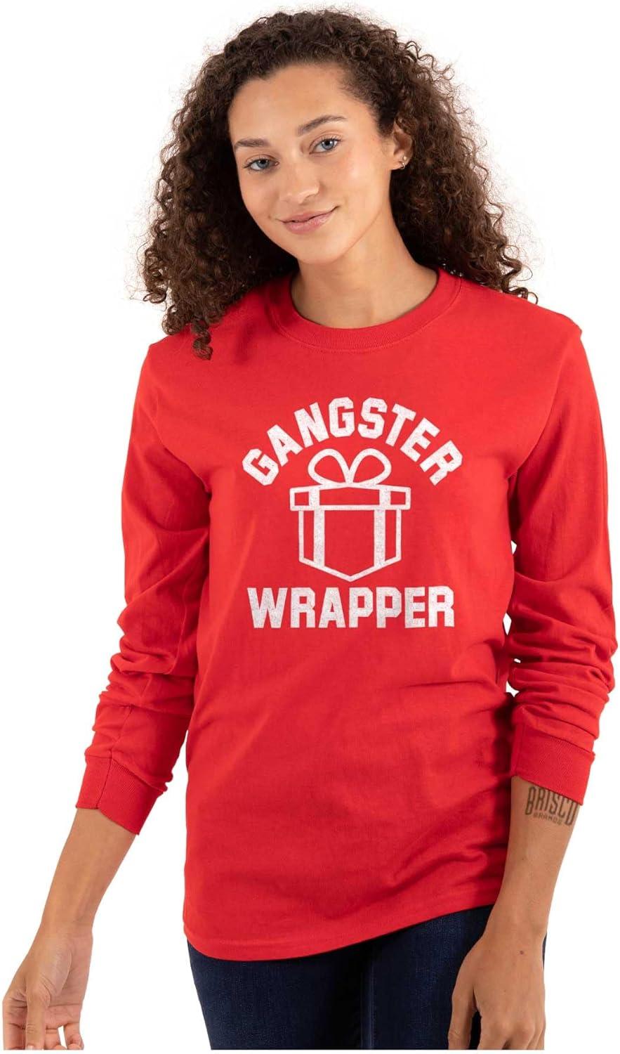 imageBrisco Brands Gangster Wrapper Long Sleeve Tshirt Men WomenRed