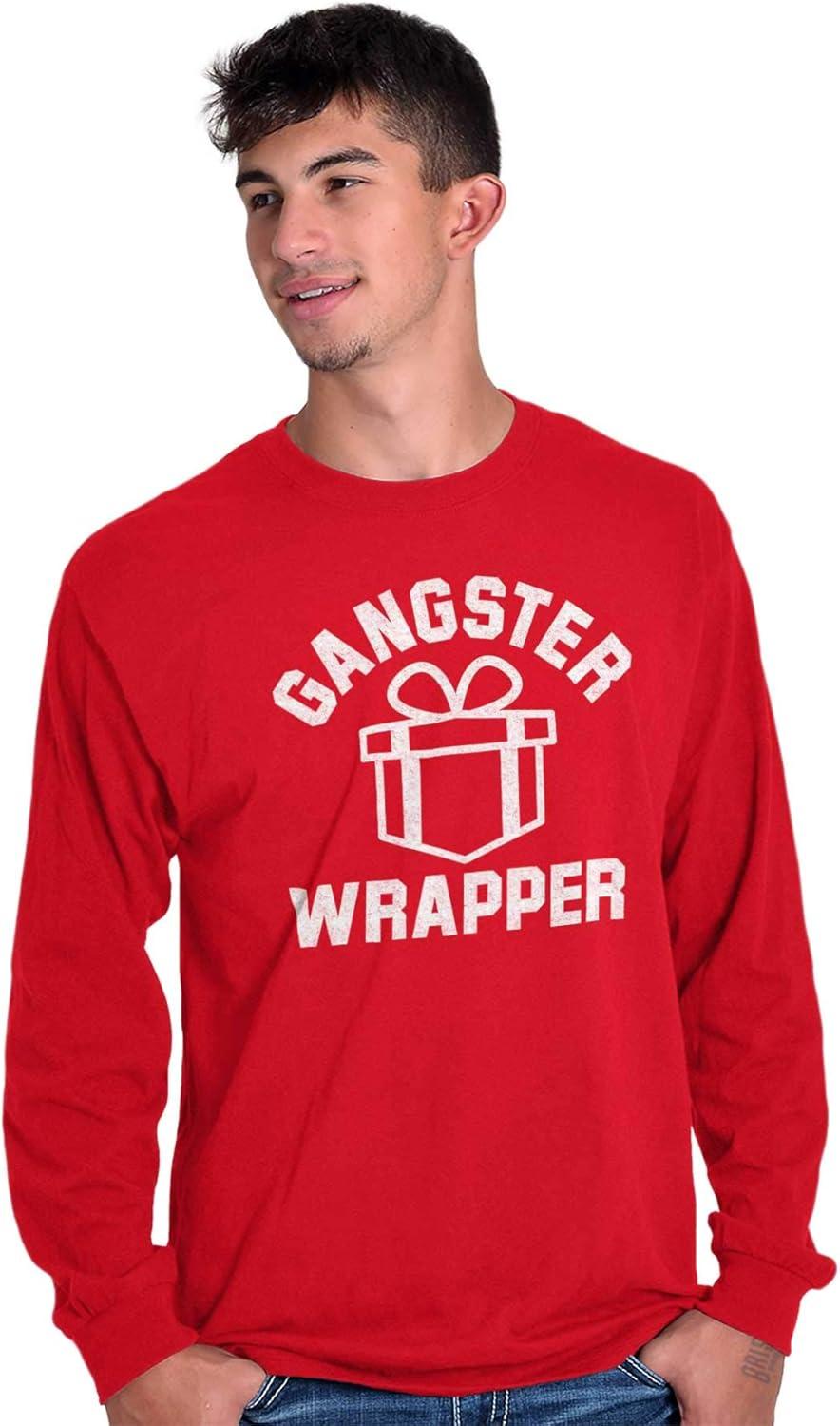 imageBrisco Brands Gangster Wrapper Long Sleeve Tshirt Men WomenRed