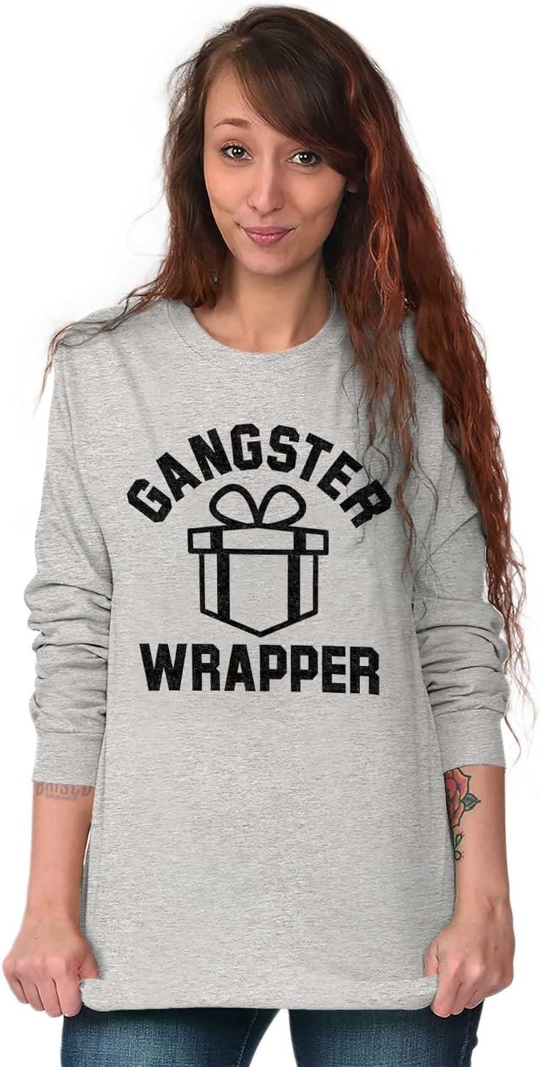 imageBrisco Brands Gangster Wrapper Long Sleeve Tshirt Men WomenSport Grey