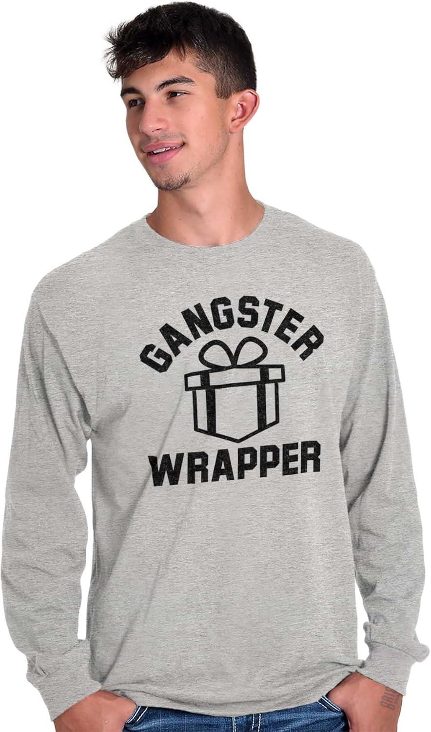 imageBrisco Brands Gangster Wrapper Long Sleeve Tshirt Men WomenSport Grey