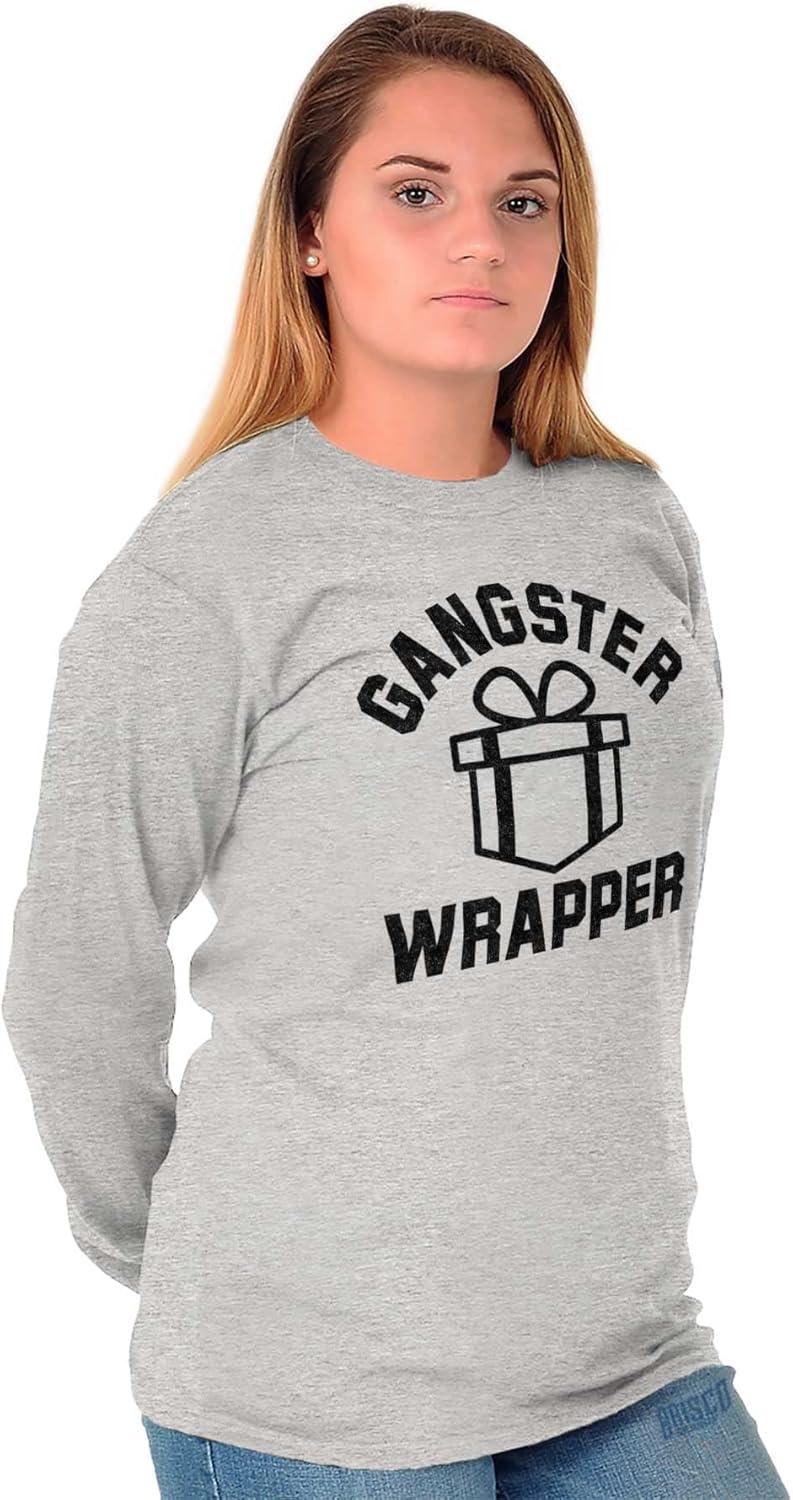 imageBrisco Brands Gangster Wrapper Long Sleeve Tshirt Men WomenSport Grey