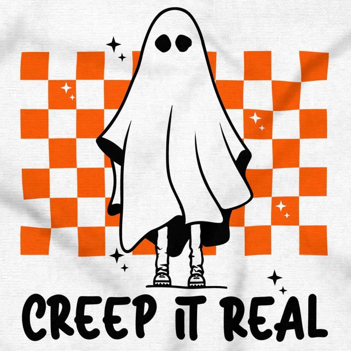 imageBrisco Brands Halloween Spooky Ghost Creep It Real Sweatshirt for Men or WomenWhite