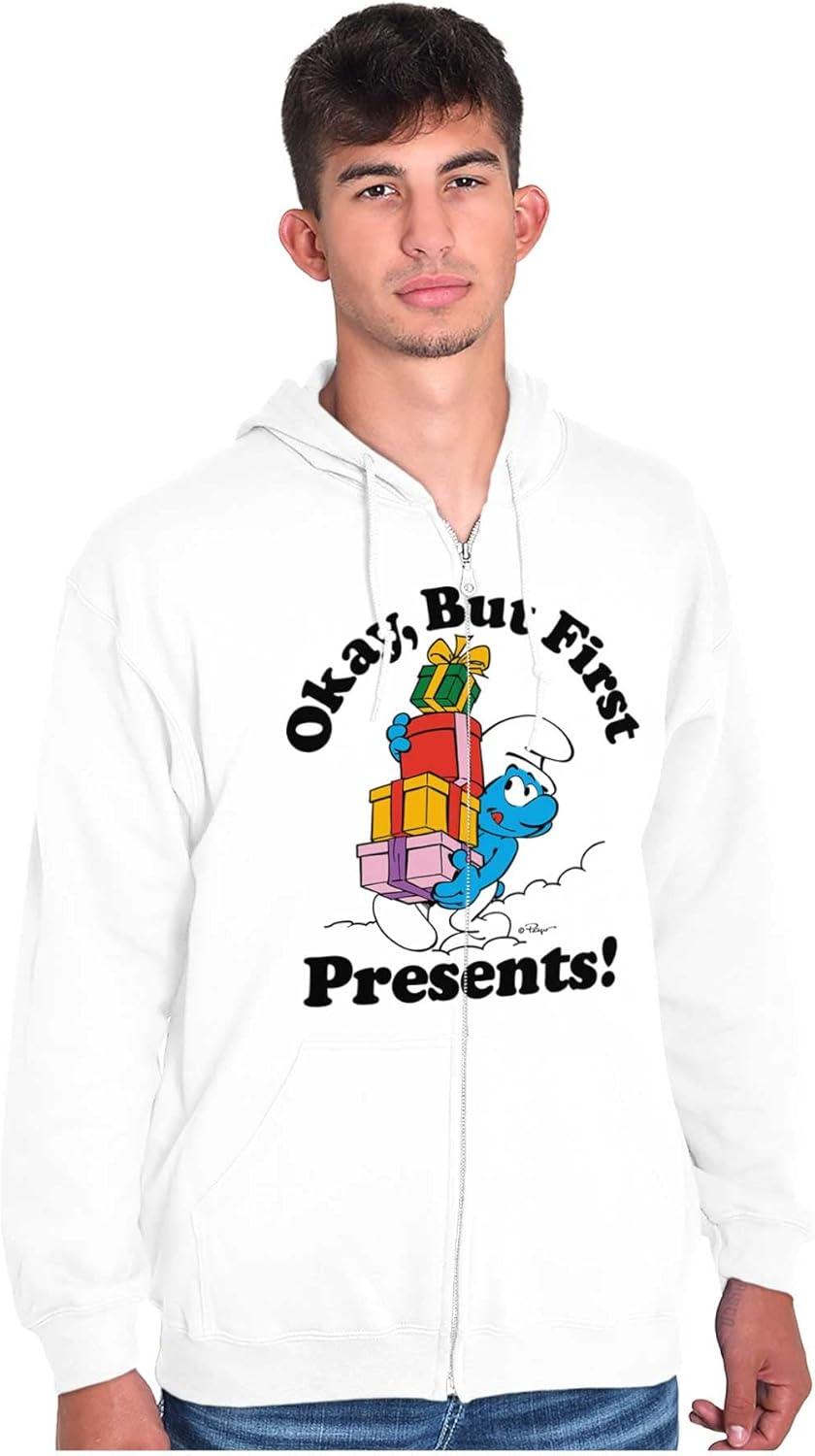 imageBrisco Brands Smurfs Cartoon Zip Up Hoodie Mens WomensWhite