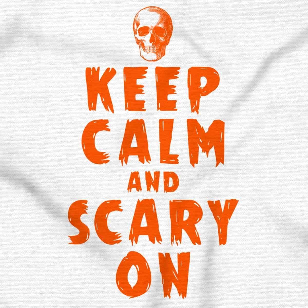 imageHalloween Keep Calm and Scary On Womens Slim Fit Graphic TeeWhite