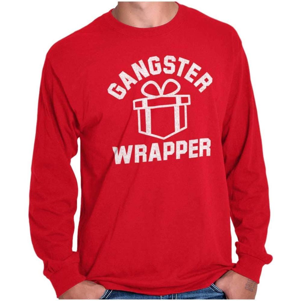 imageBrisco Brands Gangster Wrapper Long Sleeve Tshirt Men WomenRed