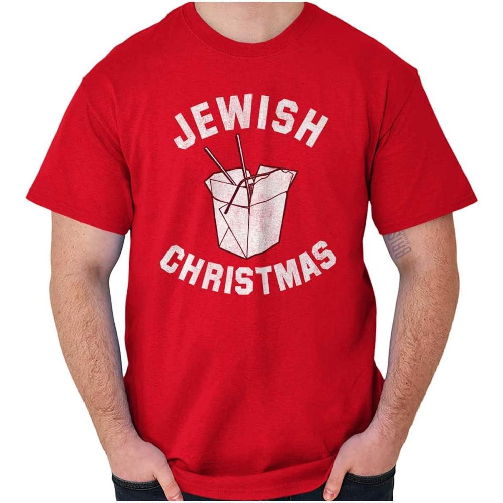imageBrisco Brands Jewish Christmas Chinese Takeout Graphic T Shirt Men or WomenRed