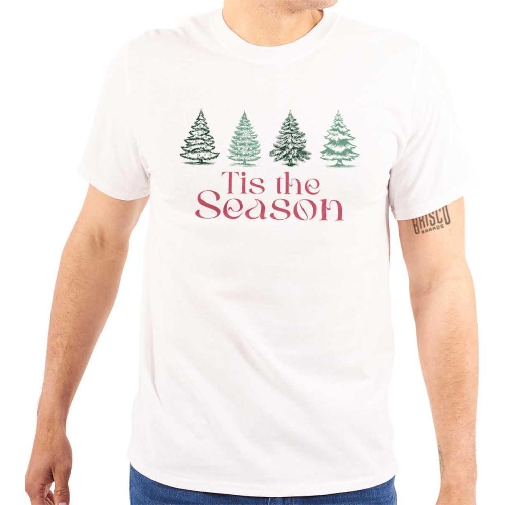 imageClassic Christmas Tree Tis The Season Graphic T Shirt Men or WomenWhite