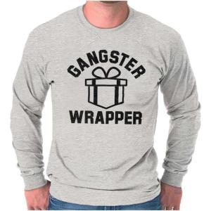 Brisco Brands Gangster Wrapper Long Sleeve Tshirt Men Women(Sport Grey)